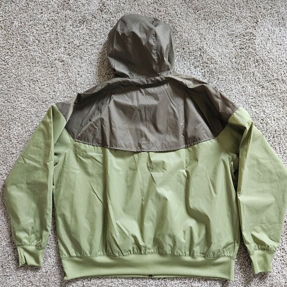 Nike Mens Green Sportswear Long Sleeve Full Zip Pockets Hooded Windrunner Jacket - Picture 9 of 12